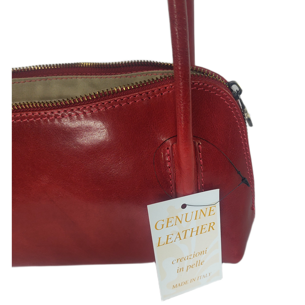 Charlie Leather Caterina Rich Red Double Handle Small Shoulder Bag -NWT - Picture 6 of 13
